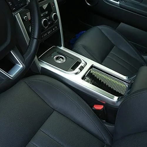 Vista 3 de Marcos de cubierta de panel de cambio de engranajes de coche, 1 unidad para Land Rover Discovery Sport 2015 2016 2017 2018 2019 (plata)