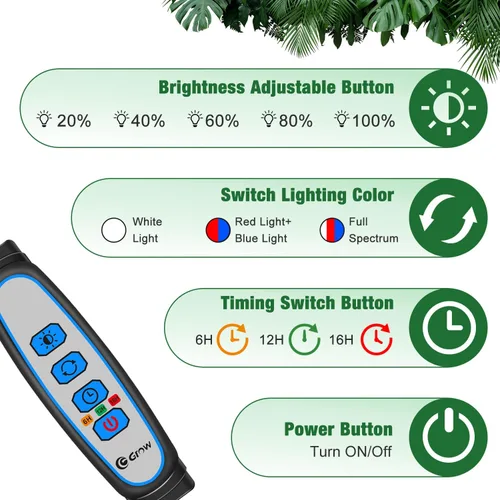 Vista 4 de Wolezek Luces de cultivo para plantas de interior, 100 luces LED de espectro completo para plantas de interior con soporte ajustable, lámpara