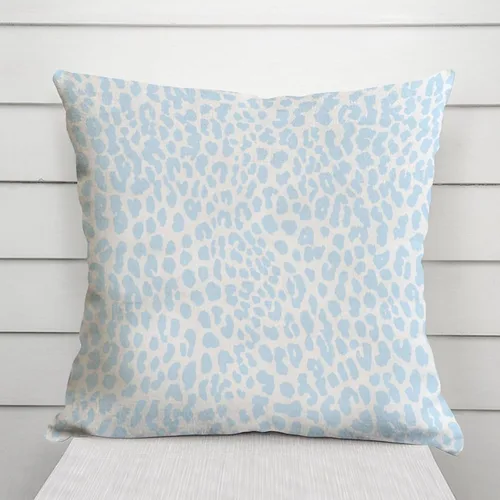 Vista 3 de Funda de almohada con estampado de leopardo azul claro, funda de almohada asiática con estampado de guepardo, 28 x 28 pulgadas, color azul claro