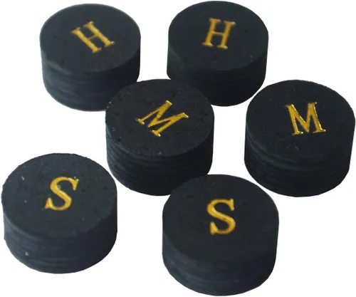Vista 4 de Collapsar 6pcs 0.551 in Negro Múltiples Capa de Piel de Cerdo Piscina Taco Puntas H M S