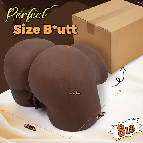 Vista 6 de Culo de muñeca sexual negra de 8.0 libras para hombres, coños de bolsillo, masturbador masculino, juguete realista para mujeres adultas, torso