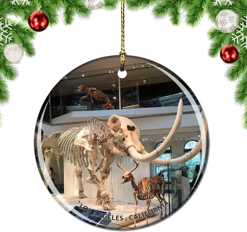 Vista 3 de California Los Ángeles Battleship Museum USA Christmas Tree Adorno Decoración Colgante Colgante Decoración City Travel Souvenir Collection Porcelana