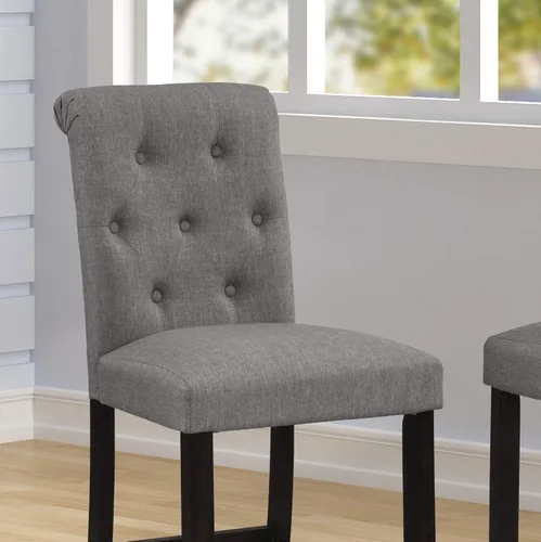 Vista 2 de Roundhill Furniture Hendley - Juego de 2 herramientas de madera maciza copetudas, color gris