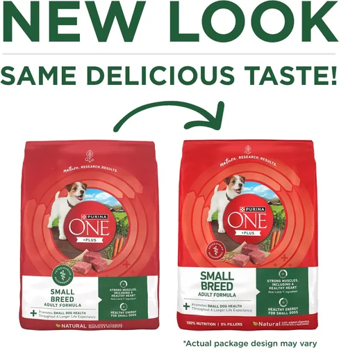 Vista 2 de Purina ONE Plus - Alimento seco para perros con fórmula de cordero y arroz de raza pequeña, bolsa de 3.8 libras