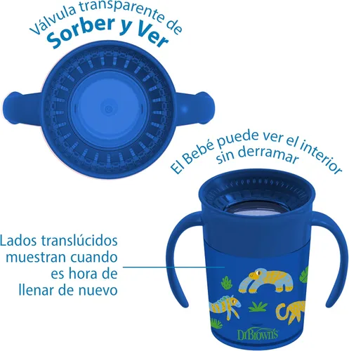 Vista 14 de Dr. Brown's Milestones™ Cheers360™ Taza, azul, de 7 oz (Paquete de 3)