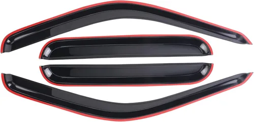 Vista 3 de Protector de lluvia Deflector de viento para montaje exterior, viseras de ventana con cinta compatible con Ford F-250 1999-2016 Super Duty
