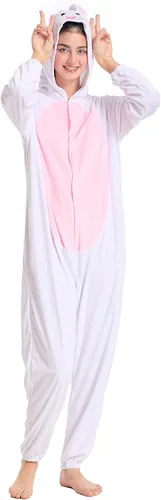 Vista 4 de Funivals Unisex Animals Costume AdultPlush Hooded Animals Onesie Homewear AdultsHalloween Christmas Jumpsuit Women & Men