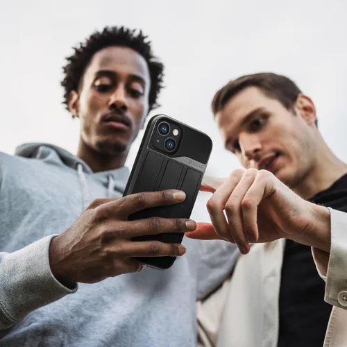Vista 8 de VENA vCommute - Funda tipo cartera para iPhone 15, [protección contra caídas de grado militar] Funda de cuero con ranura para tarjetas con soporte