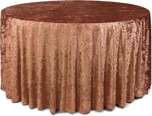 Vista 7 de YOUR CHAIR COVERS - Mantel redondo de terciopelo aplastado de 120 pulgadas para mesas redondas de 5 pies - Negro