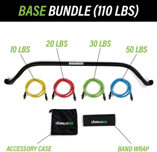 Vista 6 de Gorilla Bow Original All-in-One Portable Home Gym System, Professional-Grade Resistance Band Bar for Strength Training, HIIT & Full Body Workouts