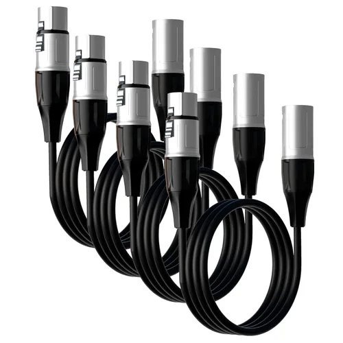 Vista 9 de Tisino Cable XLR, paquete de 2 cables de micrófono XLR macho a hembra, cable de micrófono equilibrado compatible con preamplificadores/sistemas