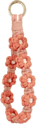 Vista 21 de Llavero de macramé bohemio con tejido exquisito llavero hecho a mano para mujer