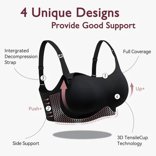 Vista 3 de Momcozy Nursing Bras for Breastfeeding, FB039 Comfort Support Seamless Maternity Bra, Pregnancy Sleep Bralette, Full-Coverage