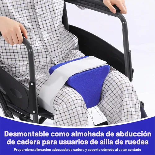 Vista 4 de HOMBYS Almohada de abducción de cadera 2 en 1 después de cirugía, separador de rodilla separable de cuña de abducción con correa para separar