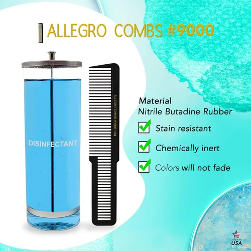 Vista 8 de Allegro Combs 9000 Clipper corte mezcla desvanecimiento Peines 6 Pk. (negro)