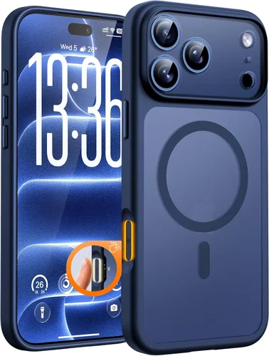 Vista 733 de TOCOL Funda magnética 3 en 1 para iPhone 15 Pro, mejorada [protección completa de cámara] con 2 protectores de pantalla, compatible con MagSafe Gris