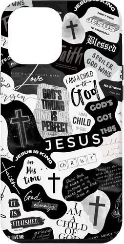 Vista 26 de Funda estética para iPhone 16 con versículos bíblicos cristianos, frases positivas