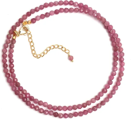 Vista 12 de Gempires - Collar de cuentas de piedras naturales hechas a mano, joyería de cristal hipoalergénica de 20 pulgadas, chapado en oro, joyería de moda