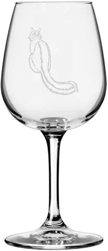 Vista 192 de Copa de vino de 12.75 onzas con temática de gato abisinio grabada para todo uso