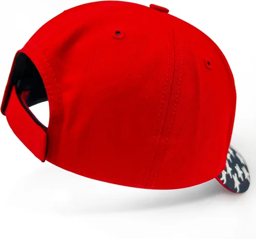 Vista 6 de Gorra de béisbol ajustable bordada en 3D con texto en inglés Make America Great Again, color rojo, Rojo