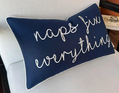 Vista 4 de EURASIA DECOR Naps Fix Everything - Funda de almohada lumbar decorativa bordada para énfasis - Sala de estar, sofá, silla, patio, coche, balcón