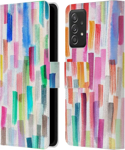 Vista 266 de Head Case Designs Officially Licensed Ninola Brushstrokes Multi Colorful Leather Wallet Case Compatible with Samsung Galaxy A07 4G