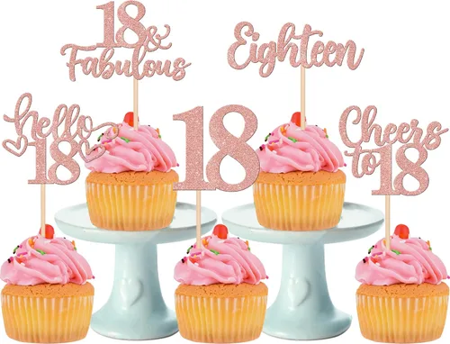 Vista 107 de 30 piezas de adornos para cupcakes de 12 cumpleaños feliz, brillantes doce, hola 12, felicitaciones a 12 años, adornos para cupcakes, 12