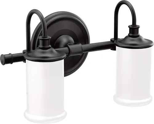 Vista 13 de Moen YB6461ORB Belfield - Accesorio de tocador de baño de doble montaje con 1 luz con vidrio esmerilado, bronce aceitado