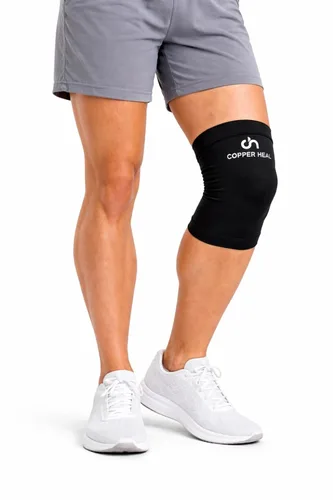 Vista 2 de COPPER HEAL Rodillera de compresión garantizada con el más alto contenido de cobre infundido para apoyar los músculos y articulaciones rígidos