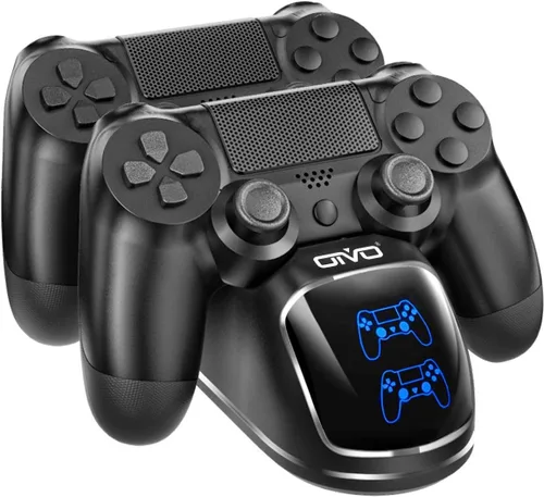 Vista 9 de OIVO PS5 Controller Charger Station Compatible with PlayStation 5 Dualsense & Edge Controllers, RGB PS5 Controller Charging Dock Holder Stand with