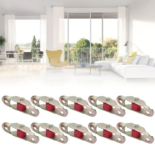 Vista 8 de 10 poleas de ventana para puerta corredera, rodillo mudo de plástico de una sola rueda con base de 0.472 in utilizado en puertas correderas, ventana