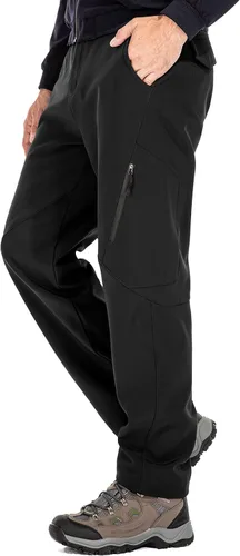 Vista 7 de Jessie Kidden Pantalones de senderismo impermeables para hombre, para exteriores, nieve, esquí, pesca, forro polar, aislante, softshell, pantalones