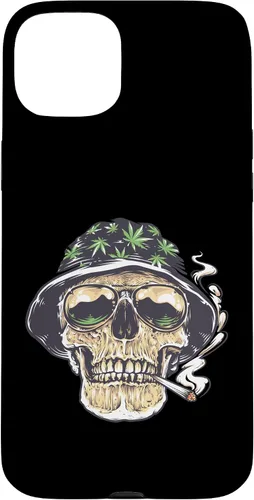 Vista 9 de Funda para iPhone 16 Marihuana Smoking Skull Camo Island Chilling Weed Stoner 420