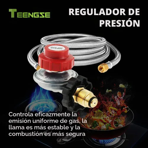 Vista 7 de Regulador de propano POL de alta presión ajustable de 0-20PSI con 4