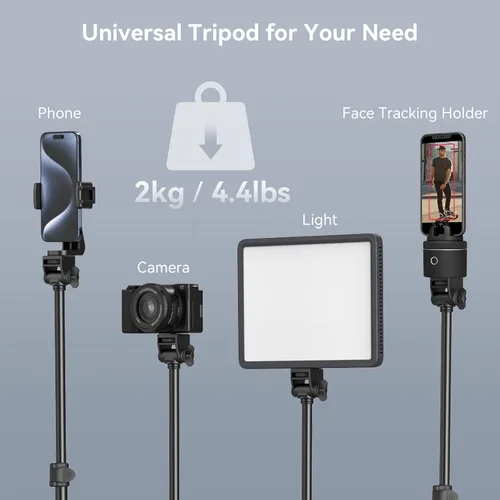 Vista 2 de SmallRig Trípode de teléfono con control remoto, trípode de 67 pulgadas para cámara plegable inversa, soporte de trípode universal para soporte