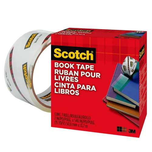 Vista 4 de Scotch Book Tape 845-R, 2 pulgadas x 540 pulgadas, 1 rollo/paquete (845-R2)