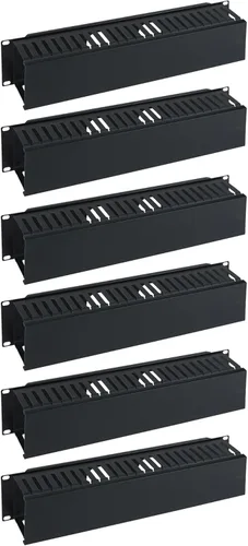 Vista 21 de ICC Panel de gestión de cables de conducto de dedo de 1U con cubierta, plástico con marco trasero de metal, 3 pulgadas de profundidad, gestión