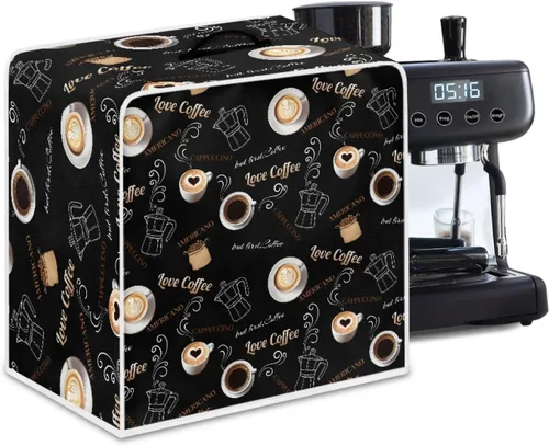 Vista 29 de Cubiertas para máquina de café con mango superior, resistentes a las manchas, para mezclador, compatible con la mayoría de cafeteras