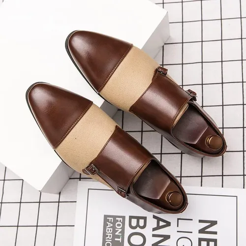 Vista 2 de HuitJours Mocasín Penny de dos tonos para hombre, zapatos de vestir sin cordones, zapatos de barco casuales, mocasines