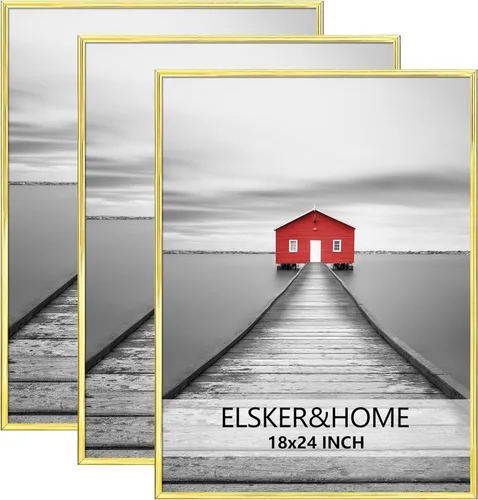 Vista 37 de ELSKER&HOME Marco de póster de 8 x 24 pulgadas, paquete de 3 portarretratos Negro
