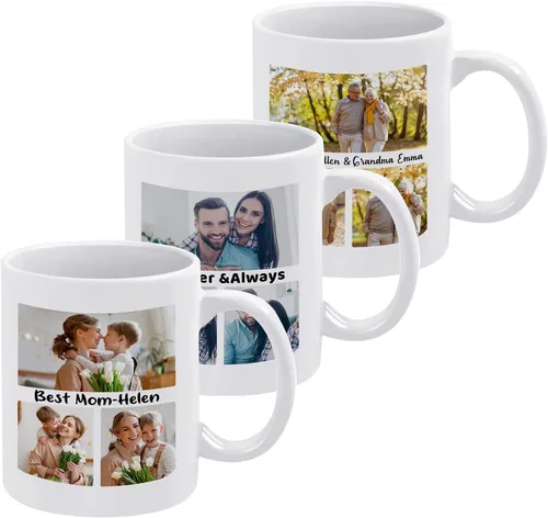 Vista 13 de Taza de café personalizada con diseño de taza de café personalizada con texto fotográfico y logotipo, regalos personalizados de Navidad para hombres