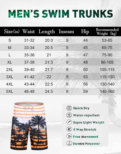Vista 7 de APTRO - Traje de baño para hombre de secado rápido 9pulgadas pantalones cortos con forro de malla y bolsillos para hombres grandes y altos