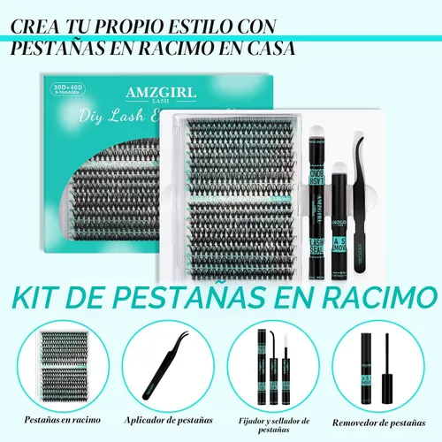 Vista 3 de AMZGIRL Lash Kit de racimos de 320 unidades, extensiones de pestañas