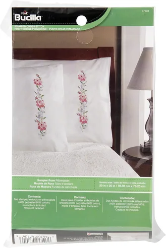 Vista 14 de Bucilla Par de fundas para almohada bordadas, 20 x 30 pulgadas, 45076 Mariposas en vuelo