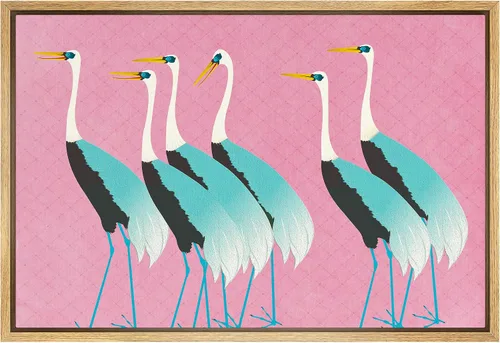 Vista 10 de SIGNWIN Lienzo Enmarcado Impresión Arte de Pared Decoración de Habitación Preppy Guepardo Africano Gato Fondo Verde Naturaleza Silvestre Dibujos