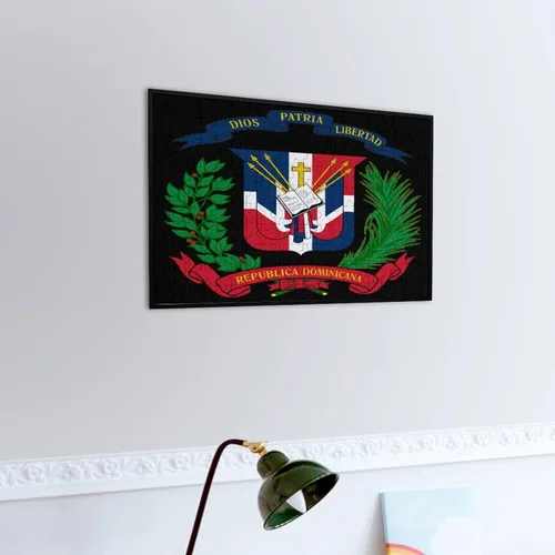 Vista 5 de Rompecabezas de madera con logotipo de la bandera de República Dominicana para adultos, 200 piezas en adelante con caja de almacenamiento, 200 piezas