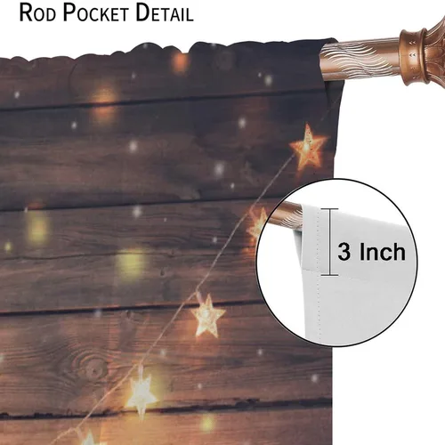 Vista 6 de Cortinas de Navidad de gnomo, bolas de árbol de Navidad, luces, regalos, decoración de tablones para sala de estar, dormitorio, bolsillo para barra