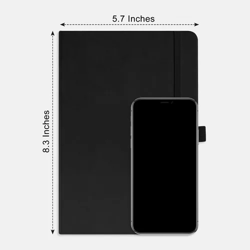 Vista 8 de RETTACY Cuaderno Diario Punteado, 320 Páginas Numeradas, Tamaño A5 Mediano (5.7" × 8.3"), Tapa Dura de Cuero, Papel Grueso de 100 GSM, para Diario