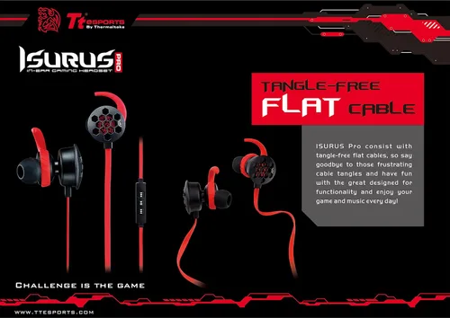 Vista 5 de Tt eSPORTS ISURUS PRO Micrófono desmontable Auriculares intrauditivos para juegos (HT-ISF-ANIBBK-19)