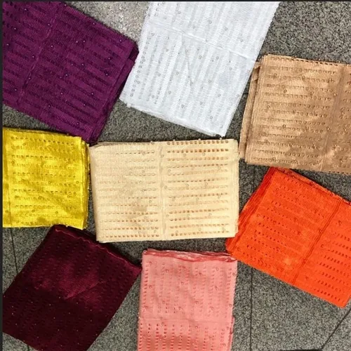 Vista 2 de MSBRIC ASO Oke - Pañuelo hecho a mano con cuentas de gele (3 piezas por bolsa) Nigerian Gele ASO Oke Headtie - 3 piezas por bolsa, color 5562